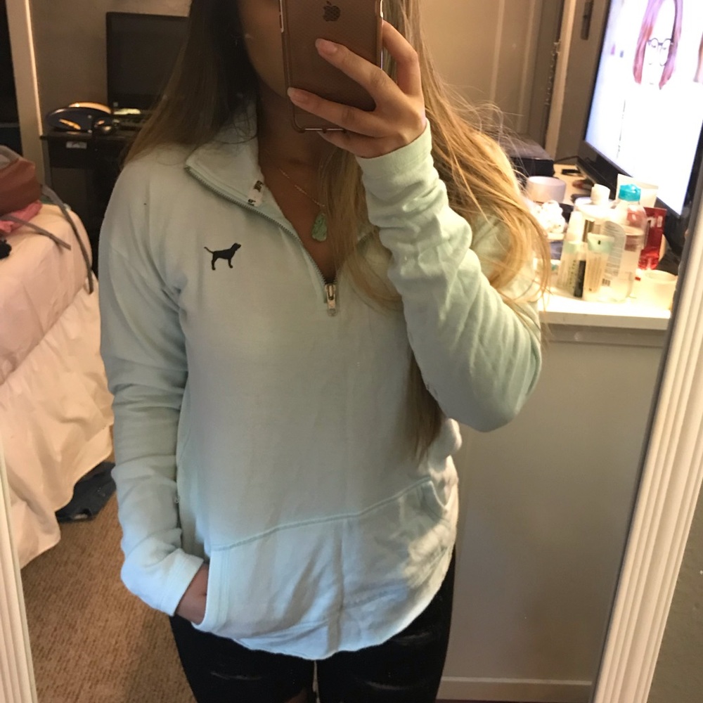 Light blue quarter zip
